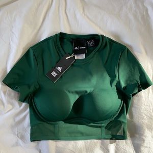 adidas Ivy Park Corset Crop Top Dark Green
